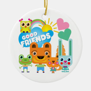 Animals Good Friends Ceramic Tree Decoration