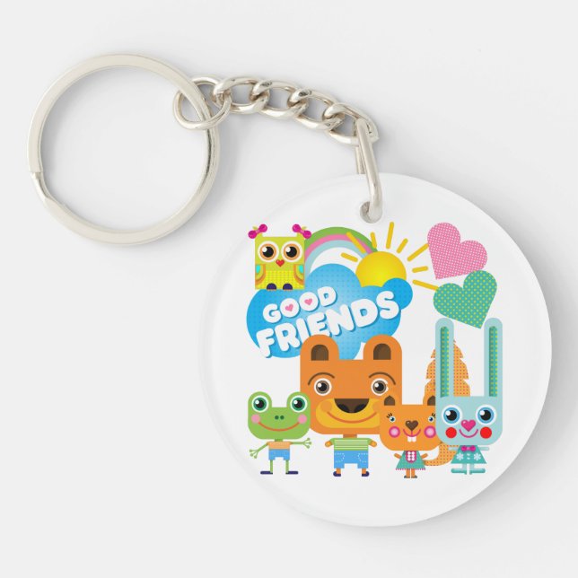 Animals Good Friends Key Ring (Front)