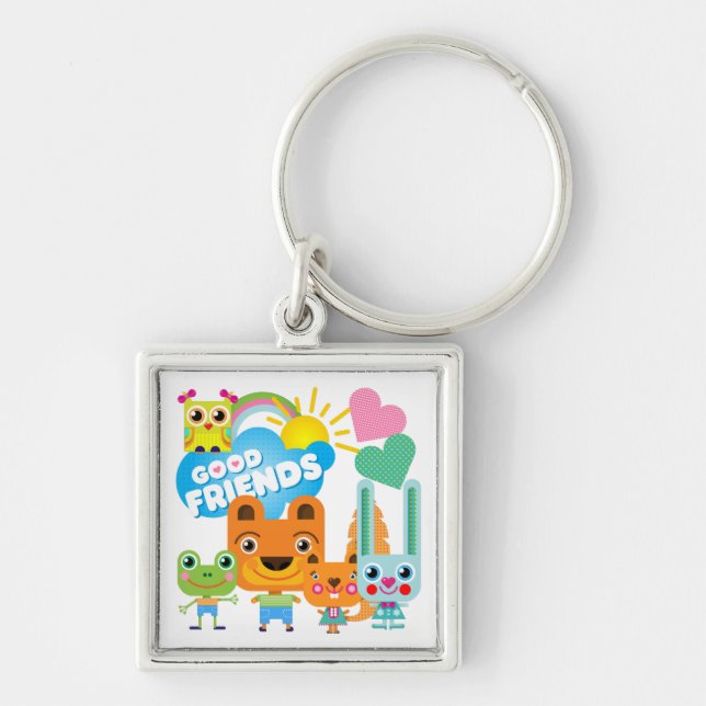 Animals Good Friends Key Ring (Front)