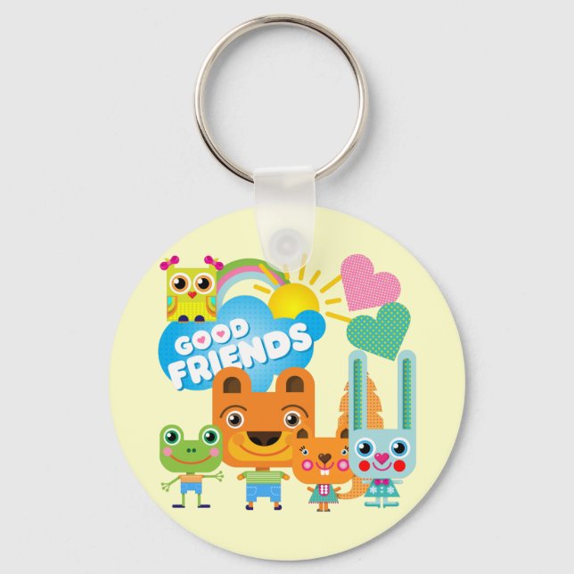 Animals Good Friends Key Ring (Front)