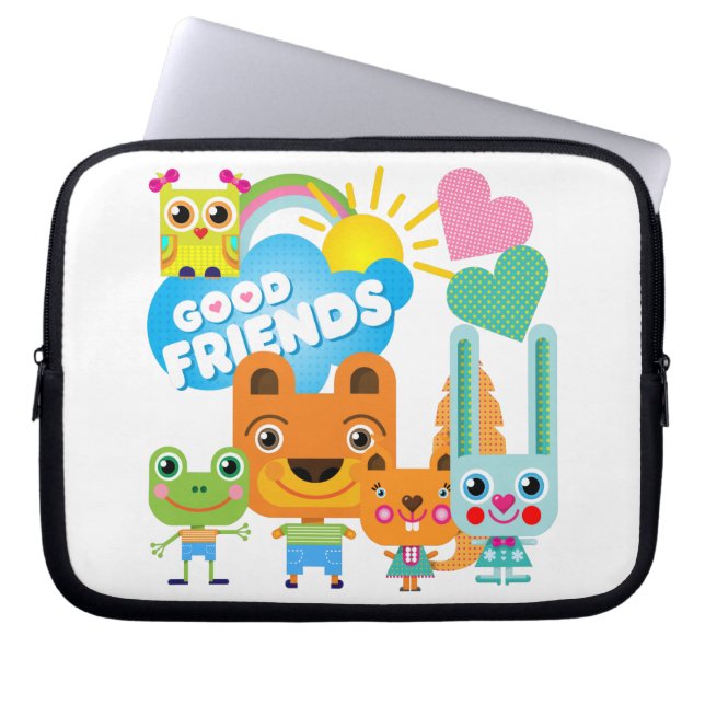 Animals Good Friends Laptop Sleeve (Front)