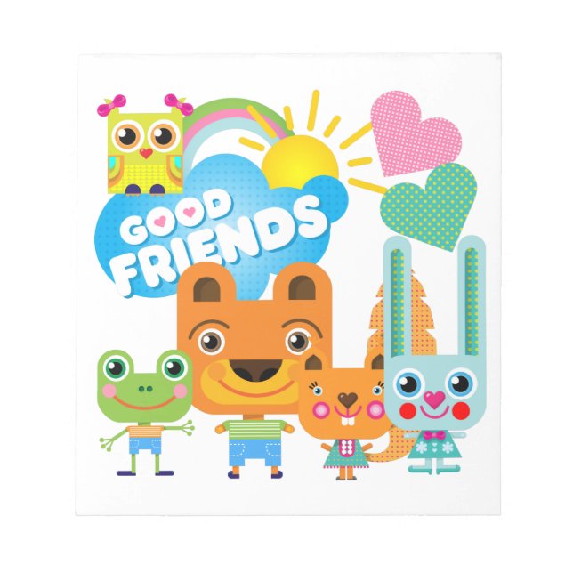 Animals Good Friends Notepad (Front)