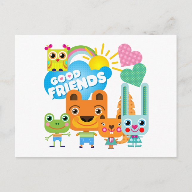 Animals Good Friends Postcard (Front)