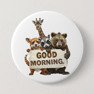 Animals, Good Morning, 7.5 Cm Round Badge