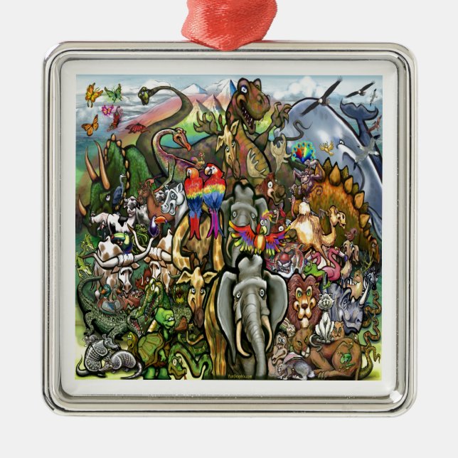 Animals Great & Small Metal Tree Decoration (Front)