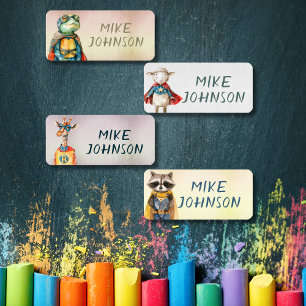 Animals Heroes waterproof kids name clothing