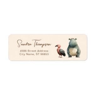 Animals Hippo Bird Safari Return Address