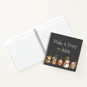 Animals Hot Cocoa Holiday Christmas Gift Notebook