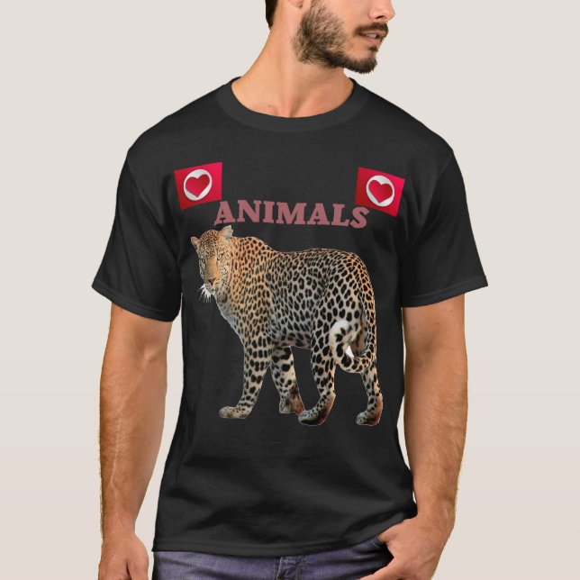 Animals I love You,Pets Retro Wild Novelty T-Shirt (Front)