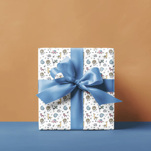 Animals Illustrations Pattern Wrapping Paper