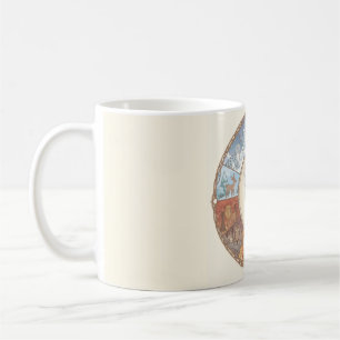 Animals image round coaster sticker coffee mug