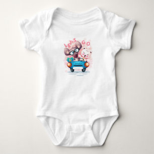 Animals in a car No 3 Baby Bodysuit
