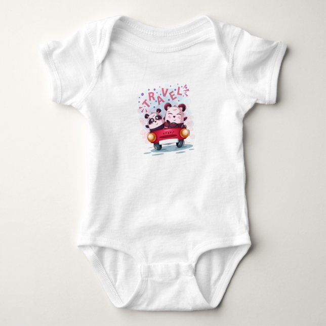 Animals in a car No 6 Baby Bodysuit (Front)