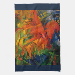 Animals in a Landscape by Franz Marc Tea Towel