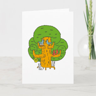 Animals In A Tree Greeting Card