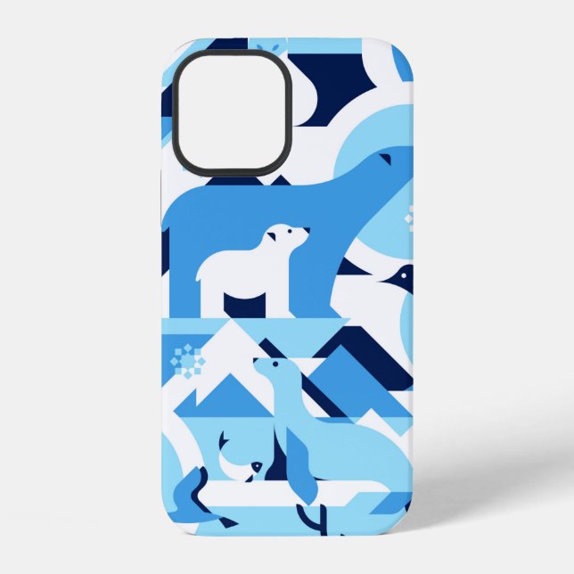 Animals in Arctical, Polar - abstract pattern, sea iPhone Case (Back)