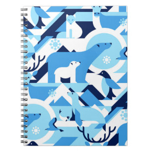 Animals in Arctical, Polar - abstract pattern, sea Notebook