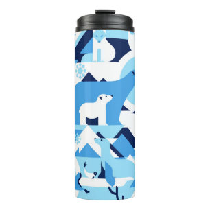 Animals in Arctical, Polar - abstract pattern, sea Thermal Tumbler