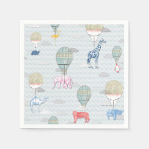 Animals in Hot Air Balloons Napkin