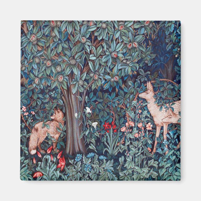 Animals in The Forest, William Morris Magnet (Front)