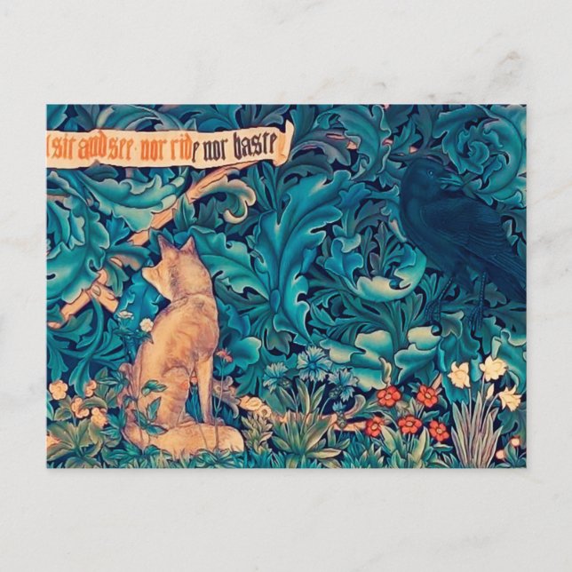 Animals in The Forest, William Morris Postcard (Front)