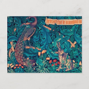 Animals in The Forest, William Morris Postcard