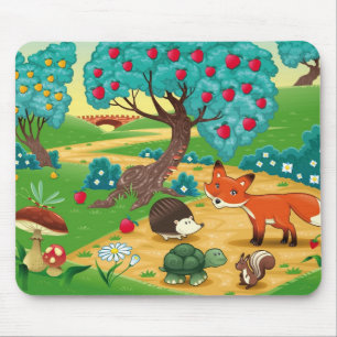Animals in the wood. mouse mat