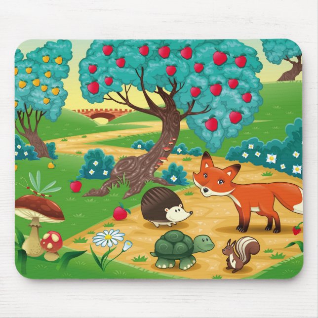 Animals in the wood. mouse mat (Front)