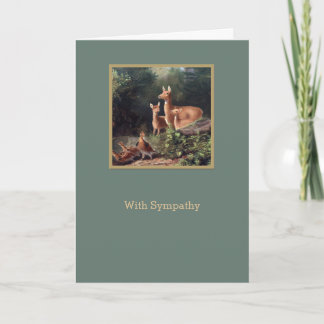 Animals in the Woods Custom Sympathy Card