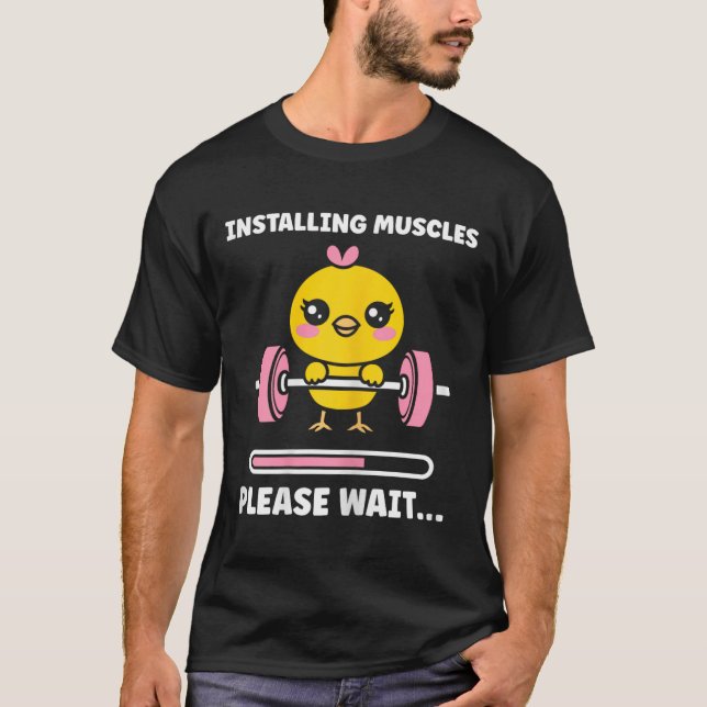 Animals Installing Muscles Fitness Bodybuilding Ch T-Shirt (Front)