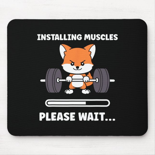 Animals Installing Muscles Fitness Bodybuilding Fo Mouse Mat (Front)