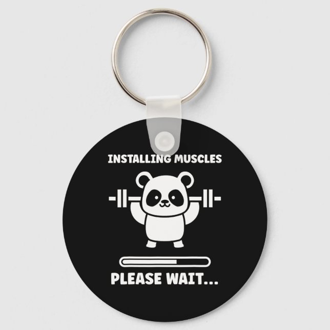 Animals Installing Muscles Fitness Bodybuilding Ko Key Ring (Front)