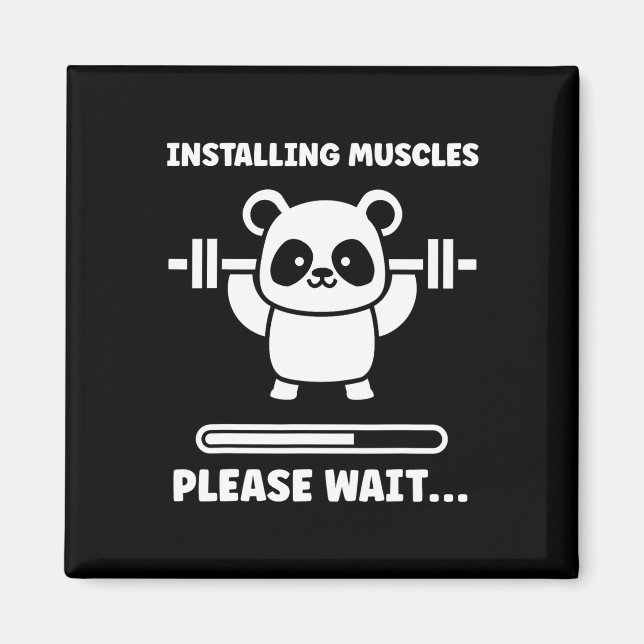 Animals Installing Muscles Fitness Bodybuilding Ko Magnet (Front)