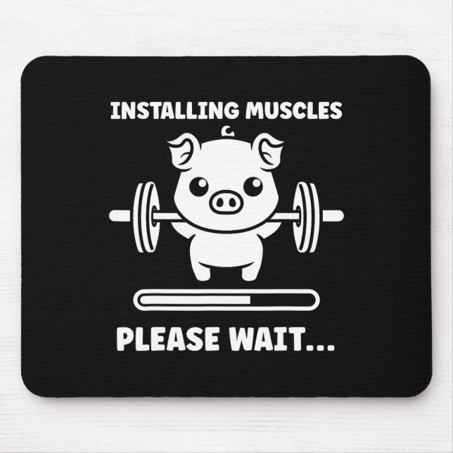 Animals Installing Muscles Fitness Bodybuilding Pi Mouse Mat (Front)