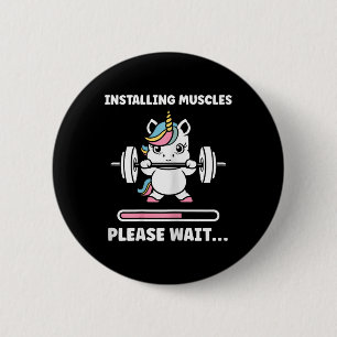 Animals Installing Muscles Fitness Bodybuilding Un 6 Cm Round Badge