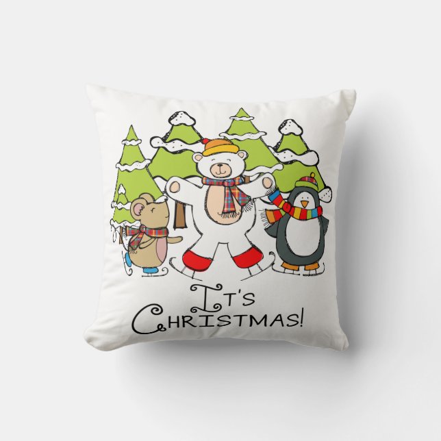 Animals It's Christmas Cushion (Front)