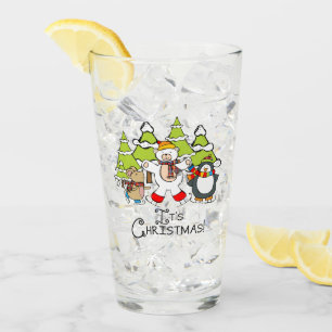 Animals It's Christmas Glass