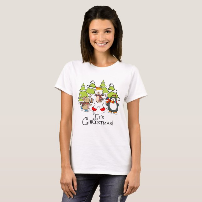 Animals It's Christmas T-Shirt (Front Full)