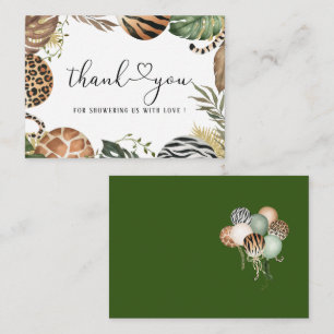 Animals Leopard Print Jungle Wild baby shower than Card