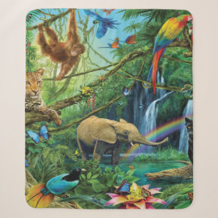 Animals living together throw pillow