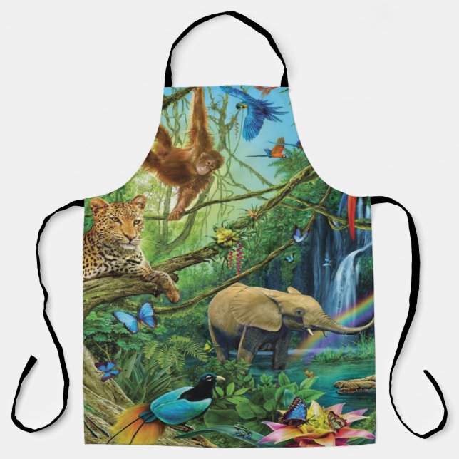 Animals living together throw pillow apron (Front)