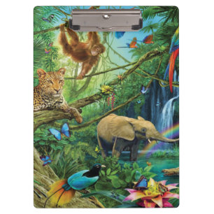 Animals living together throw pillow clipboard
