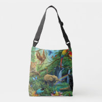 Animals living together throw pillow