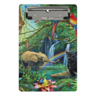 Animals living together throw pillow mini clipboard