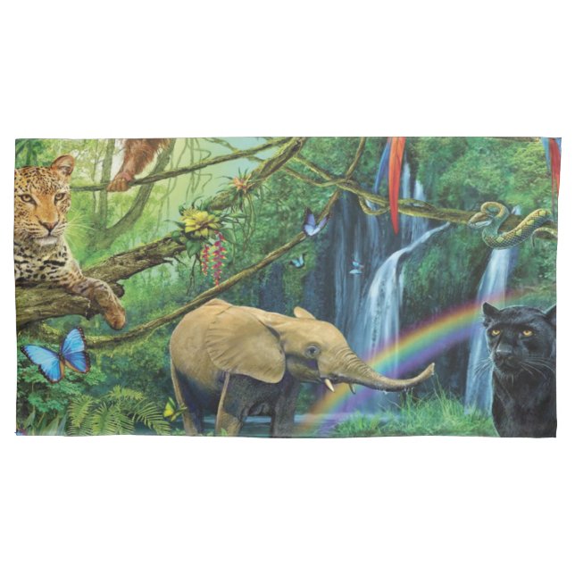 Animals living together throw pillow pillowcase (Front)