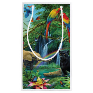 Animals living together throw pillow small gift bag