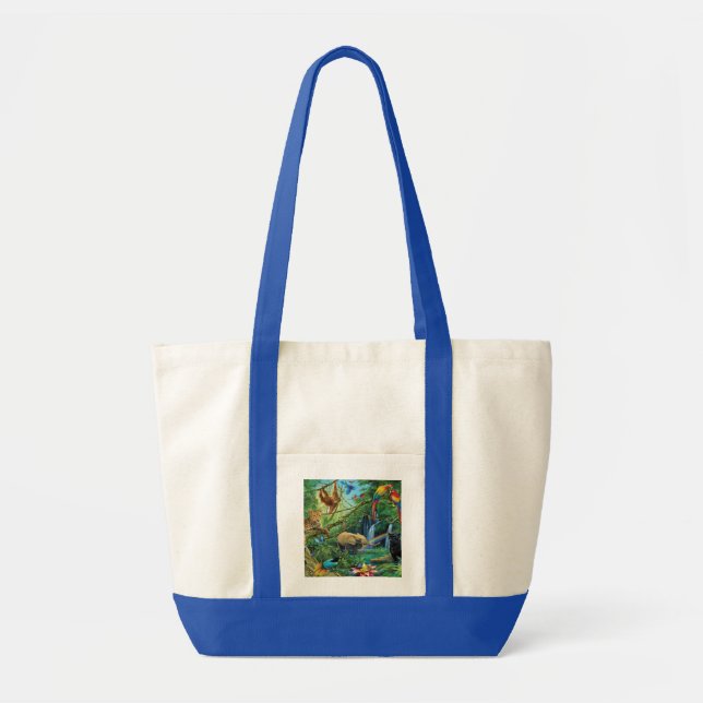 Animals living together throw pillow tote bag (Front)