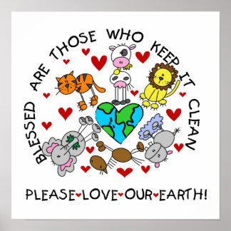 Animals Love the Earth T-shirts and GIfts Poster