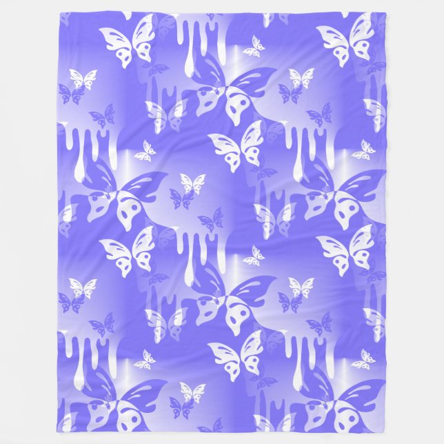 Animals Nature - Splashes Tattoo Butterflies 2 Fleece Blanket (Front)
