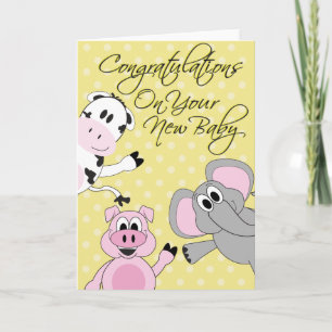 Animals - New Baby Greeting Card